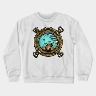 Kitsch Cameo: Curious Anchovies at the Dock Crewneck Sweatshirt